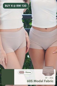 Soft Cotton 60S Modal Antibacterial Panty In Stone