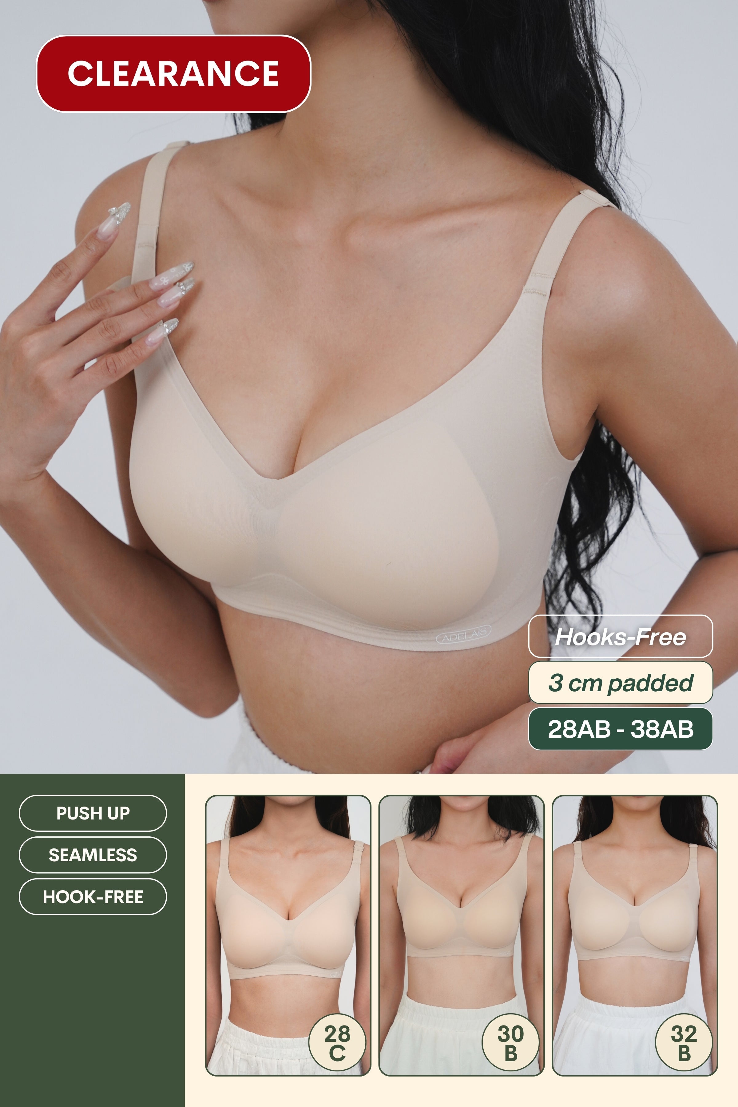 Ultra Boost BareFit Seamless Push Up Bra In Soft Skin - Bra - Push Up & Seamless - Adelais Official