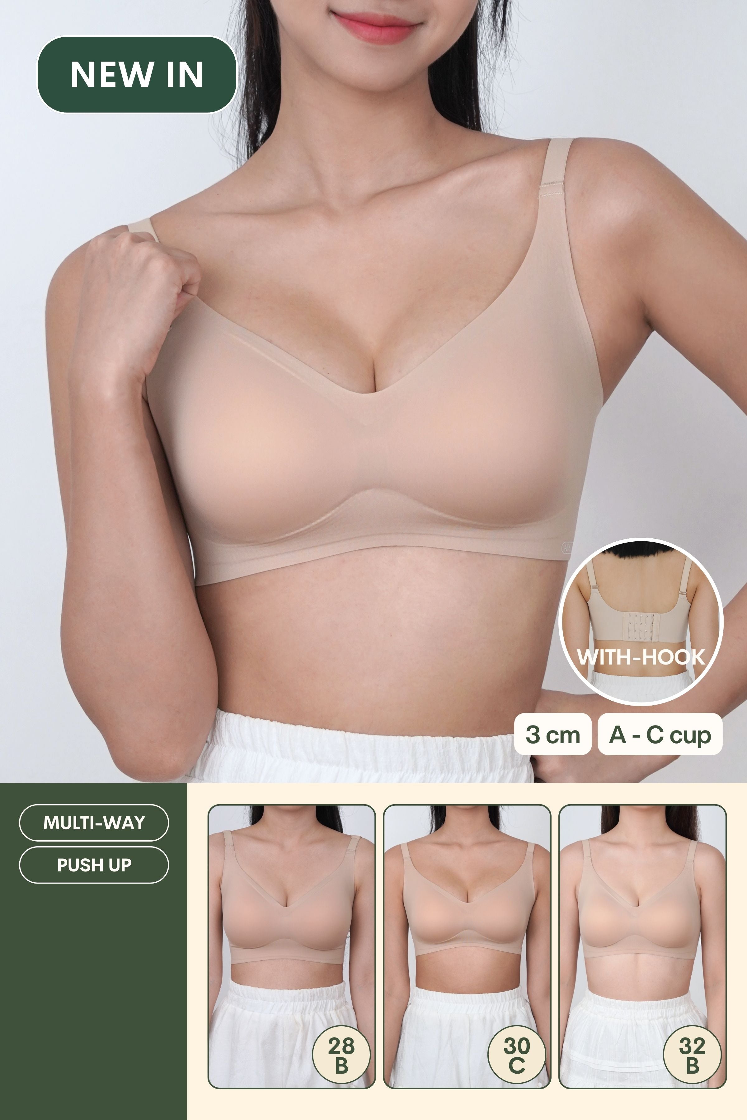 Ultra Boost Seamless Push Up Bra In Warm Skin - Bra - Push Up & Seamless - Adelais Official