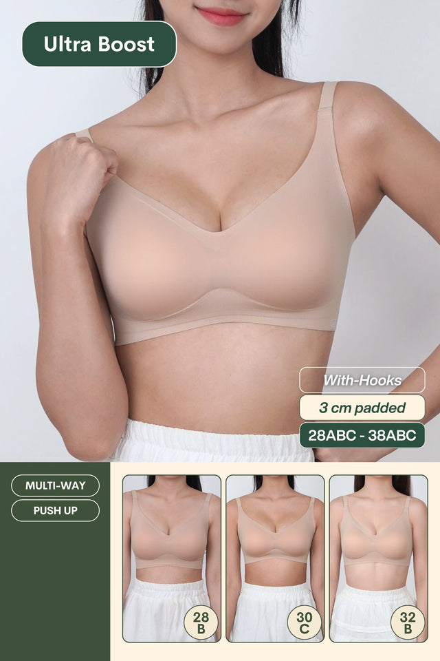 Ultra Boost Seamless Push Up Bra In Warm Skin