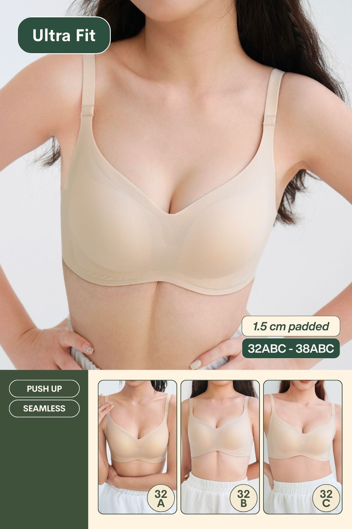 Ultra Fit Seamless Push Up Bra In Soft Skin - Bra - Push Up & Seamless - Adelais Official