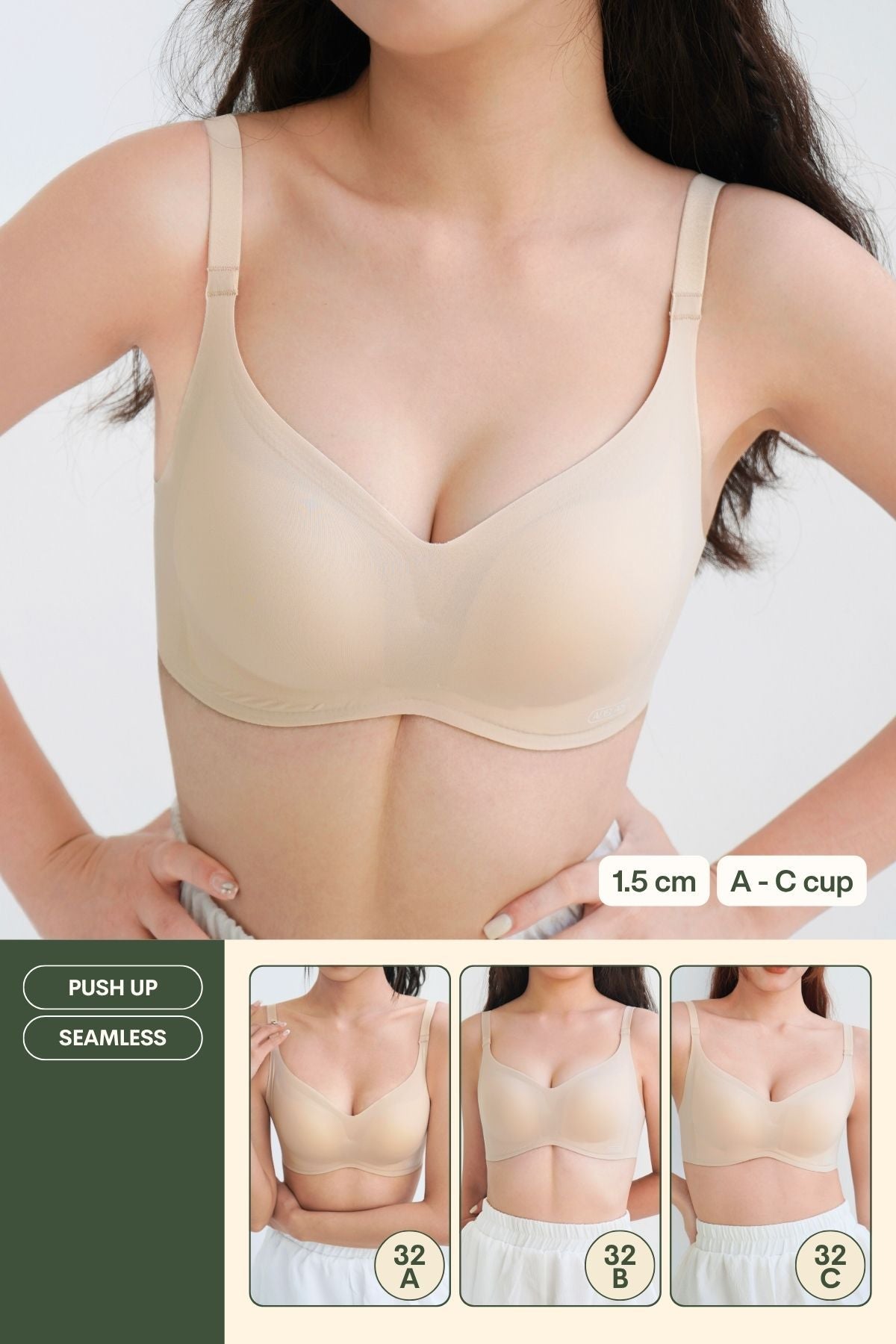 Ultra Fit Seamless Push Up Bra In Soft Skin - Bra - Push Up & Seamless - Adelais Official