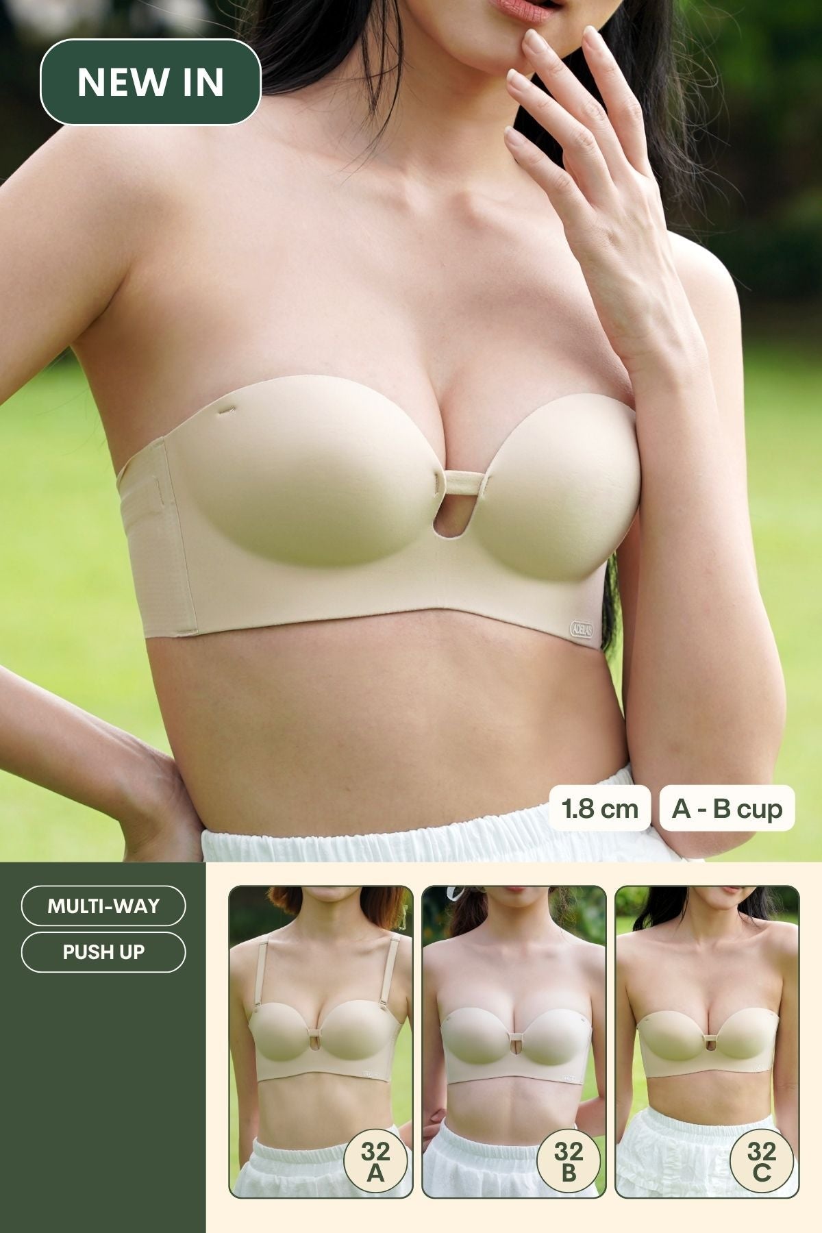 Ultra Softie 2.0 Push Up & Seamless Multi - way Bra In Soft Skin - Bra - Strapless (Multi - Way) & Push Up - Adelais Official