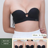 Ultra Softie 3.0 Push Up & Seamless Multi - way Bra In Black - Bra - Strapless (Multi - Way) & Push Up - Adelais Official