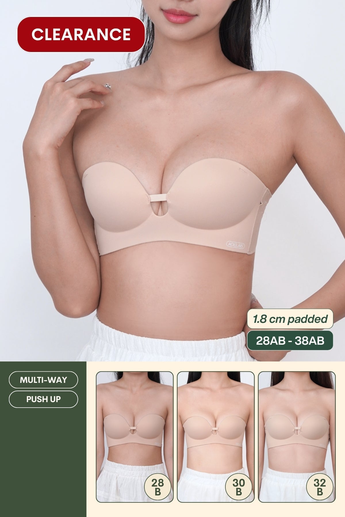 Ultra Softie 3.0 Push Up & Seamless Multi-way Bra In Warm Skin - Bra - Strapless (Multi-Way) & Push Up - Adelais Official