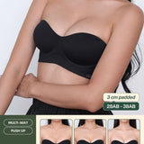 Ultra Softie Boost Multi - Way Push Up Bra In Black - Bra - Strapless (Multi - Way) & Push Up - Adelais Official
