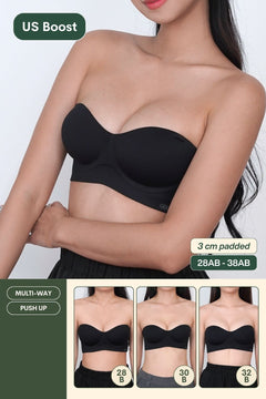Ultra Softie Boost Multi-Way Push Up Bra In Black