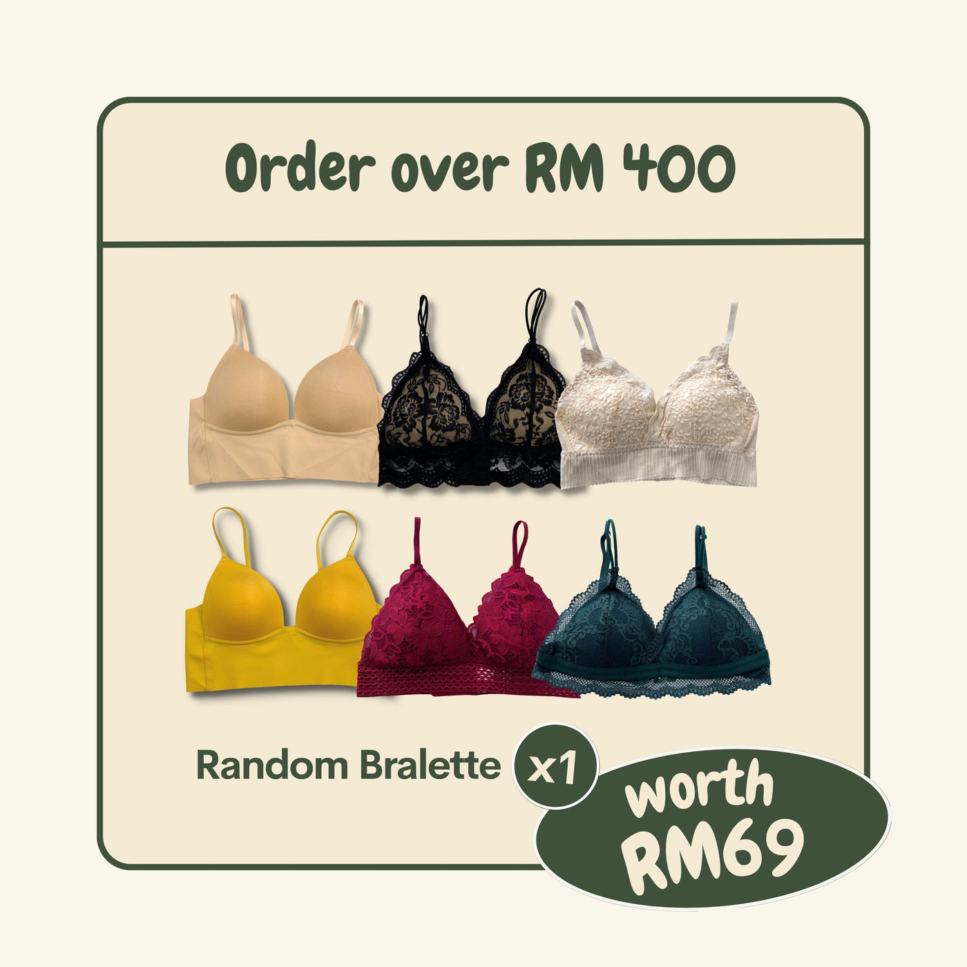 Limited Free Bralette (Spent RM400) (While Stock Last)